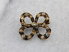 Art Deco Lovers Knot Bow Brooch with Floral Motif