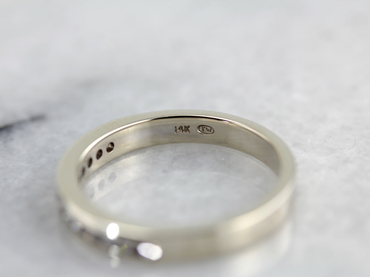 White Gold and Diamond Channel Set Wedding Band