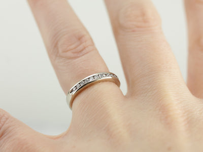 White Gold and Diamond Channel Set Wedding Band