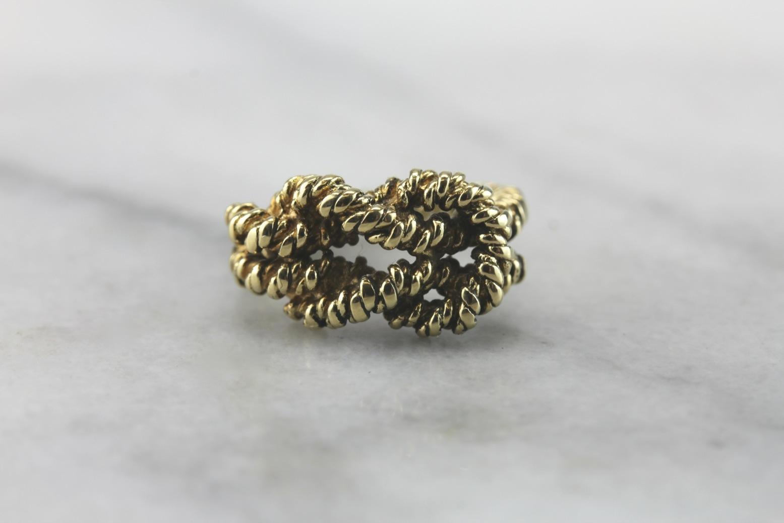 Love Bound: Vintage 18K Gold Knot Ring, Promise Ring