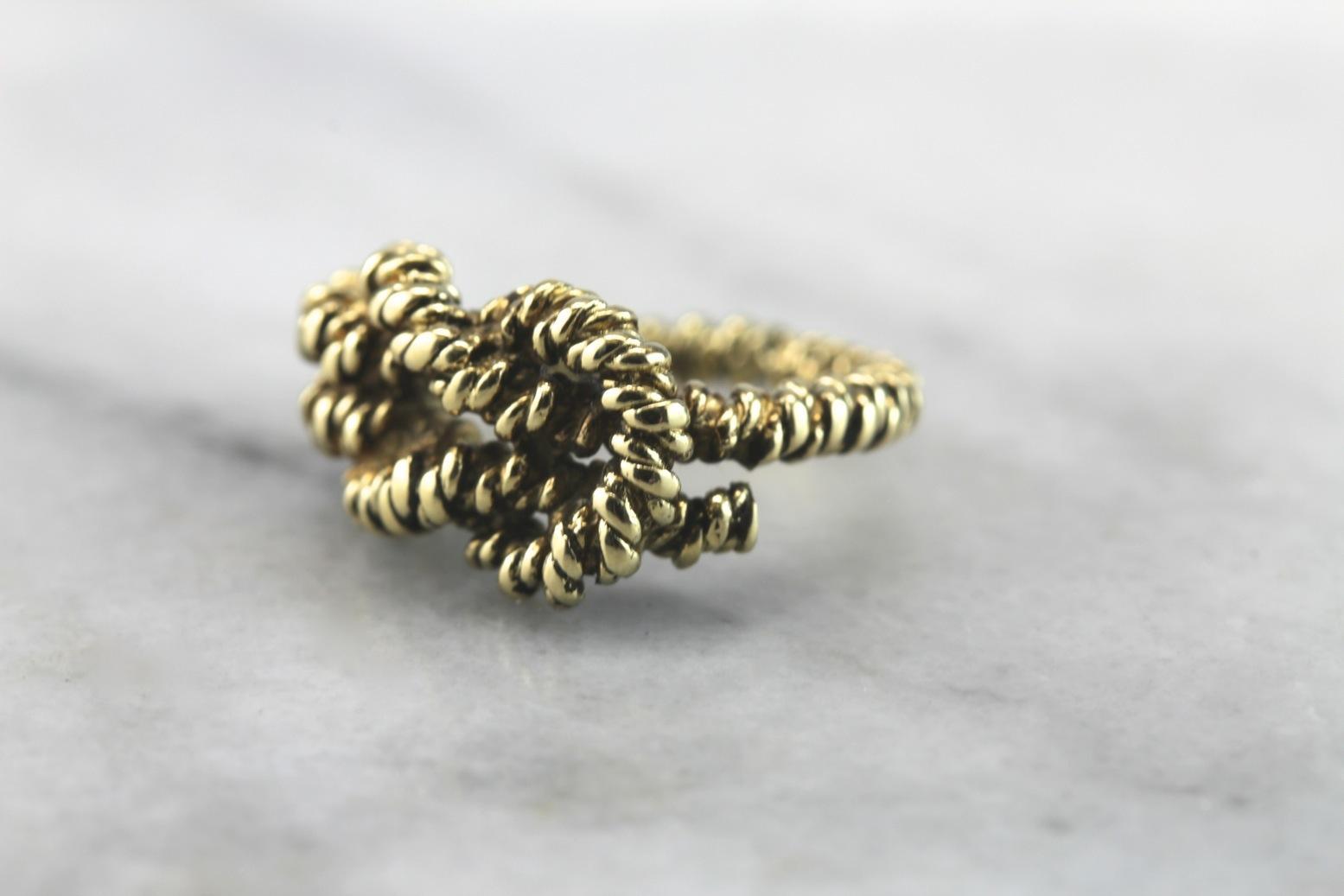 Love Bound: Vintage 18K Gold Knot Ring, Promise Ring