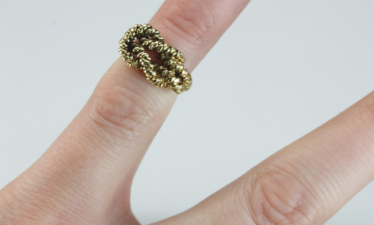Love Bound: Vintage 18K Gold Knot Ring, Promise Ring