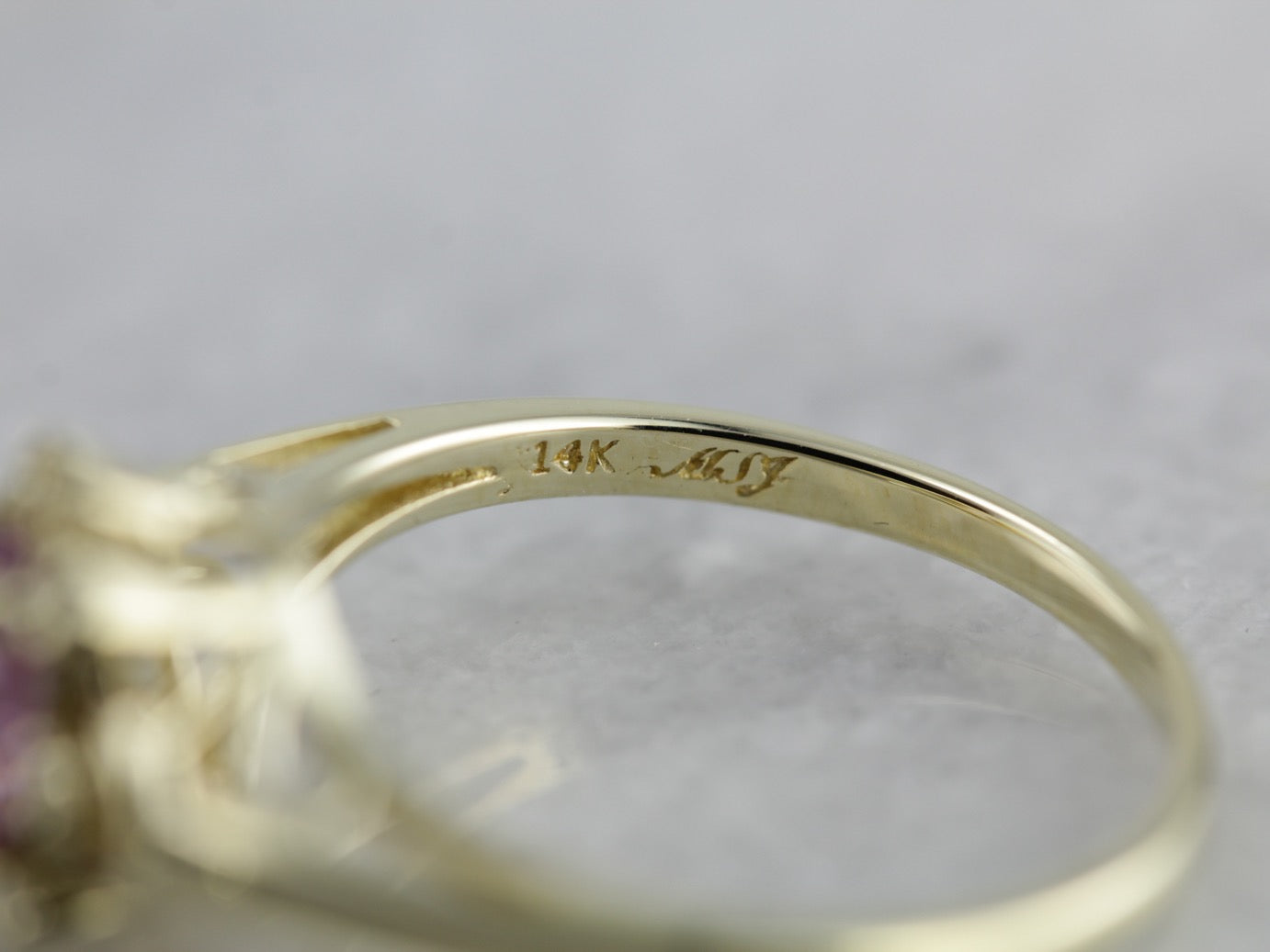 Pink Sapphire and Diamond Ring