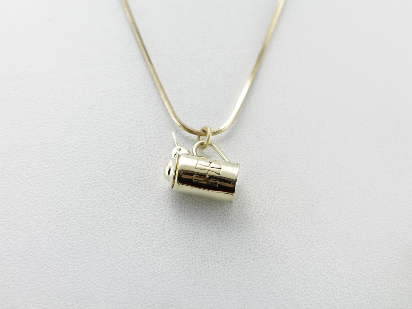 Beer Stein Charm Engraved "HB" in Green Gold