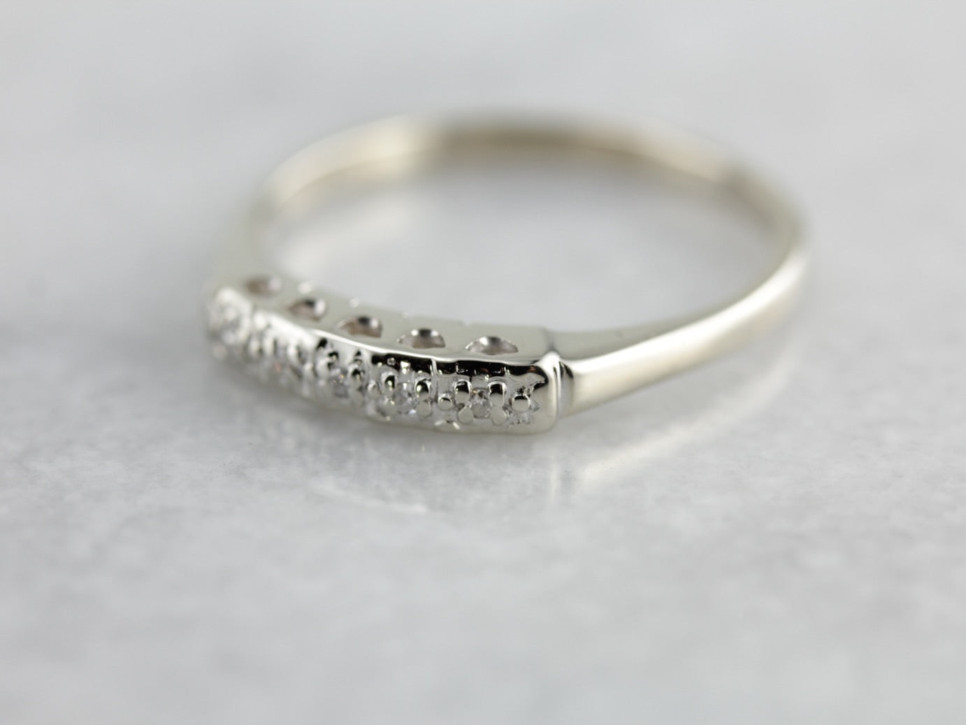 Five Diamond White Gold Wedding Band
