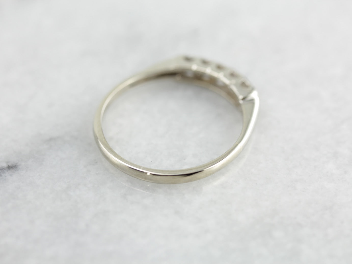 Five Diamond White Gold Wedding Band