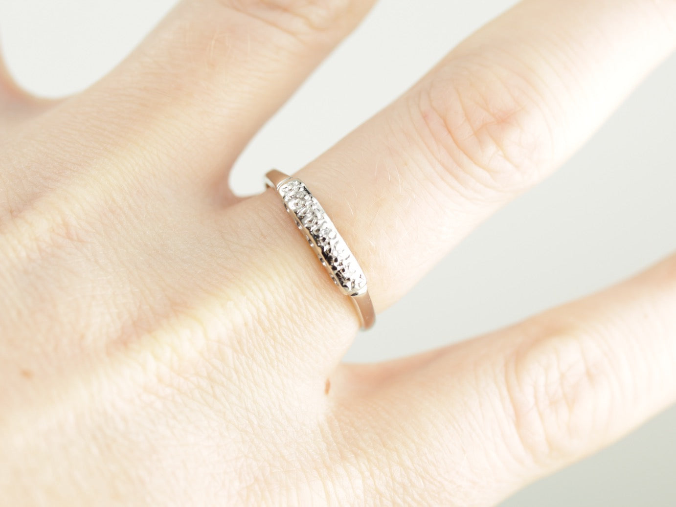 Five Diamond White Gold Wedding Band