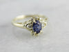 Sapphire Halo Ring in Green Gold