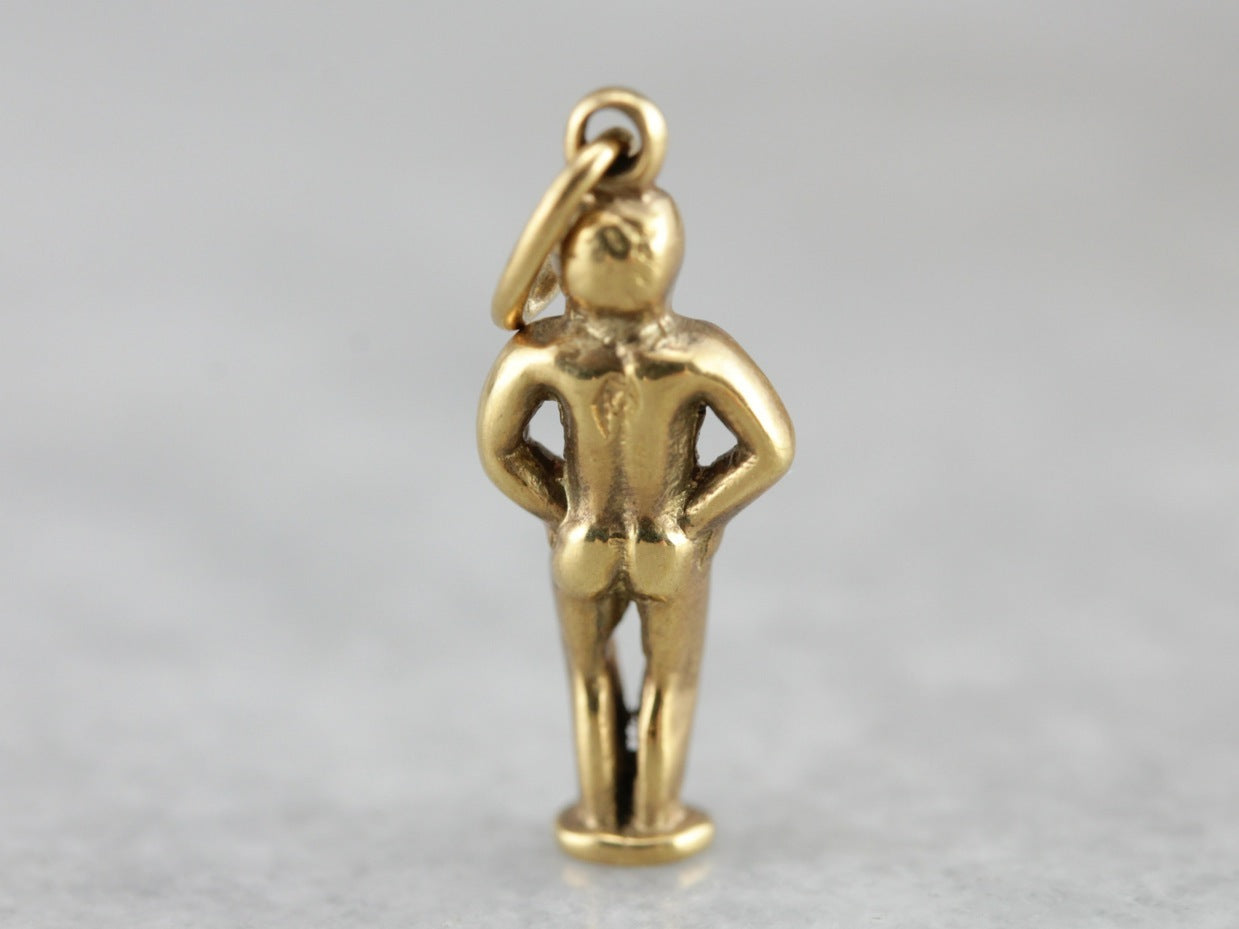 Classic Brussels Statue Gold Charm