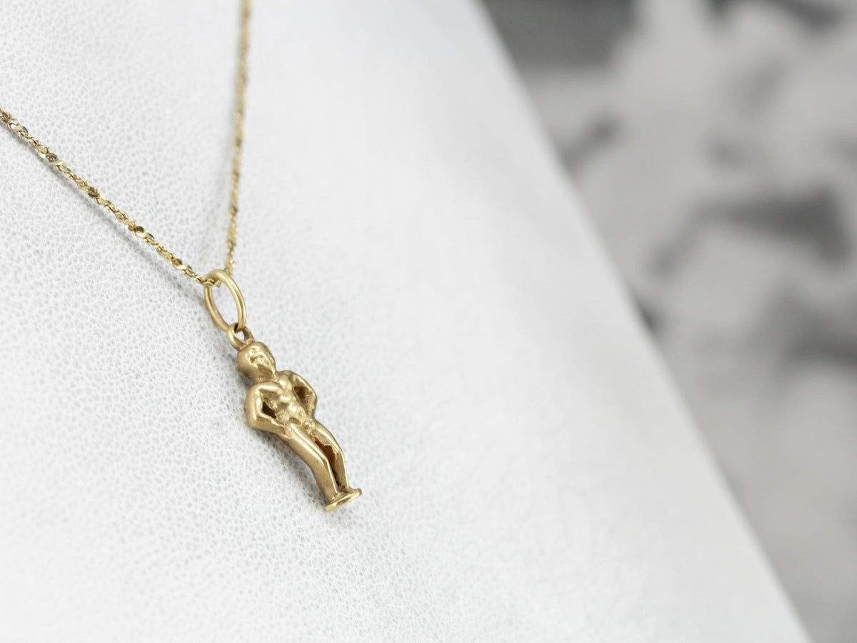 Classic Brussels Statue Gold Charm