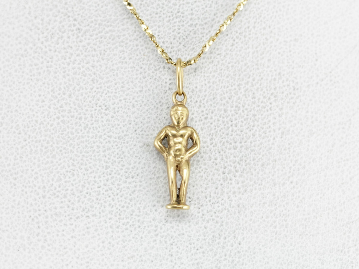 Classic Brussels Statue Gold Charm