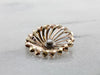 Mid Century Spiral Brooch with Diamond Center in Tri Color Gold