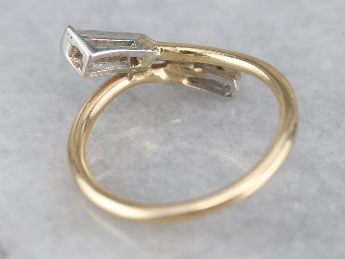 Vintage Diamond Baguette Bypass Ring