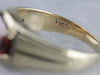 Unique Retro Hessonite Garnet Ring with Hidden Diamonds
