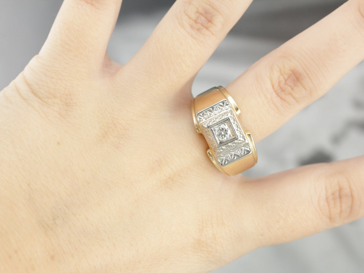 Men's 1940's Retro Era Diamond Ring