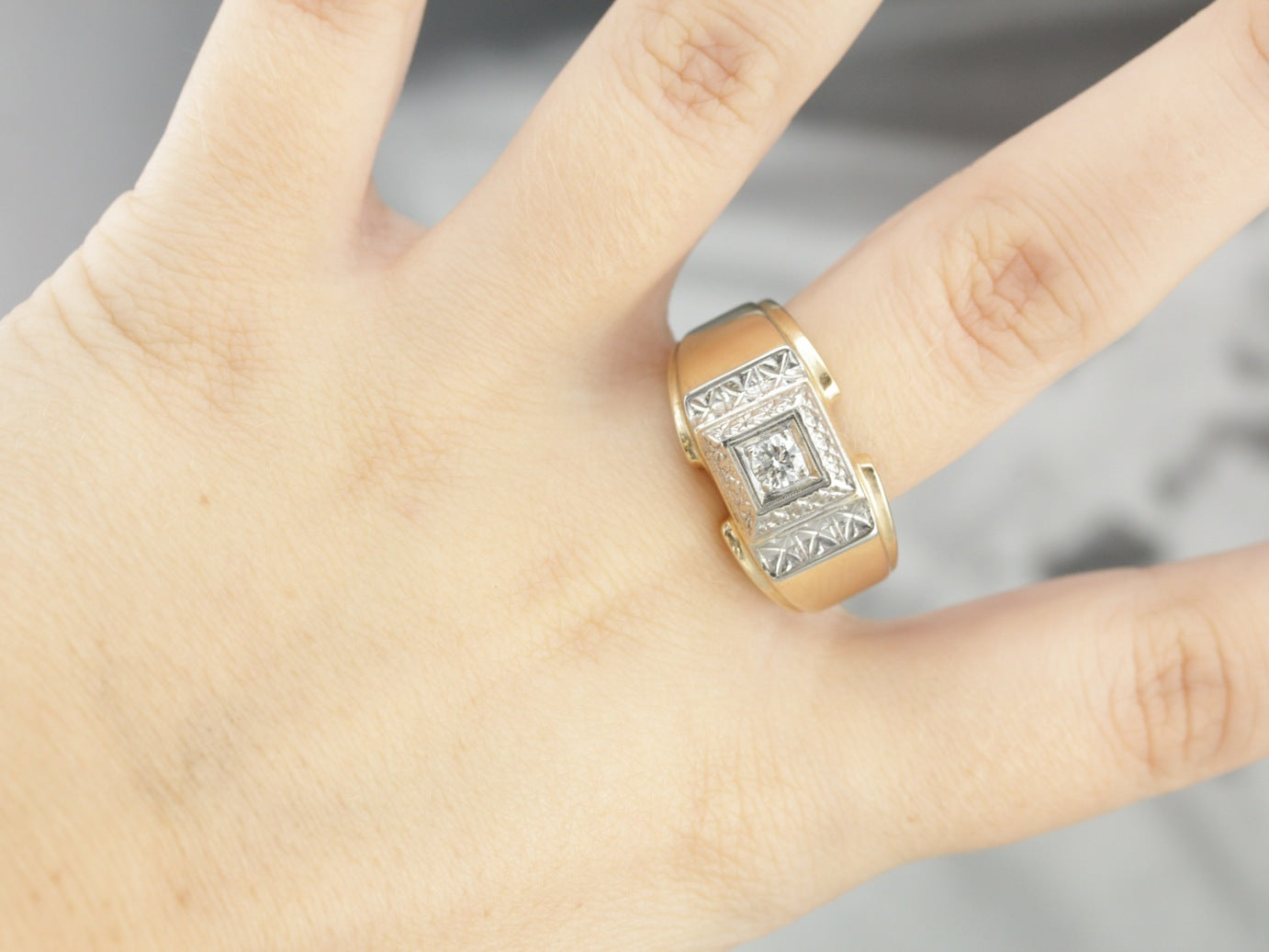 Men's 1940's Retro Era Diamond Ring