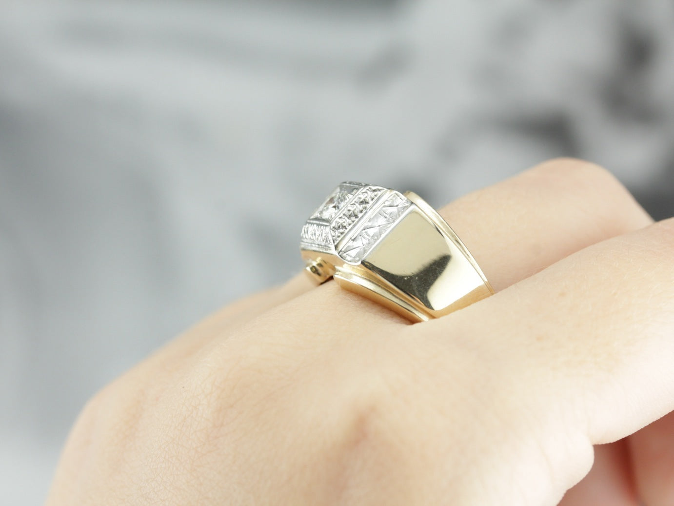 Men's 1940's Retro Era Diamond Ring