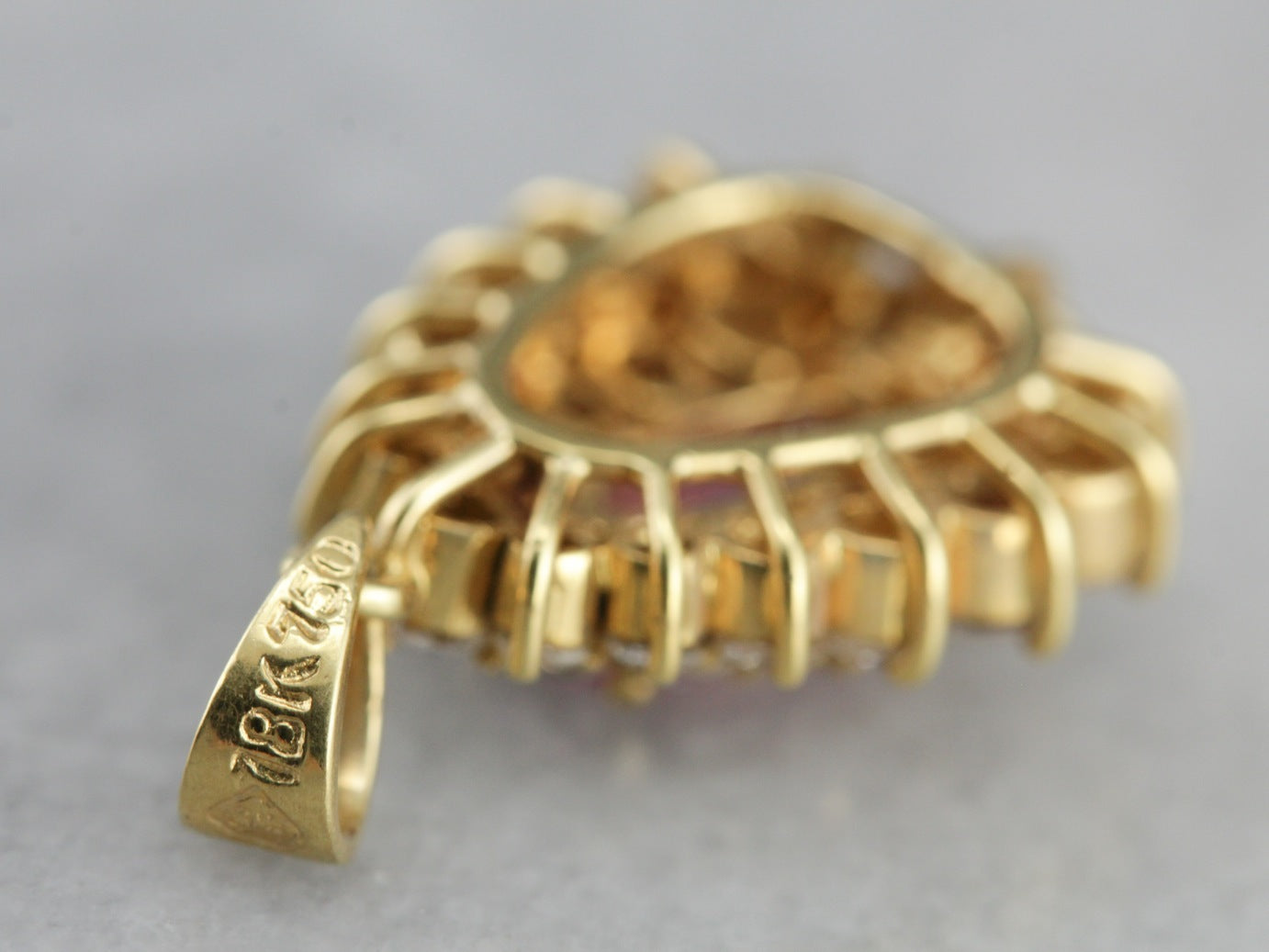 Beautiful Pink Tourmaline Halo Pendant