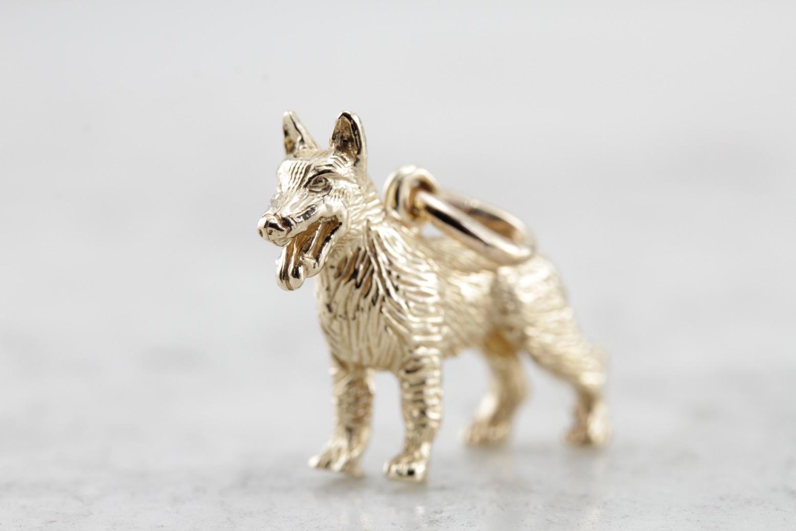 Vintage K9 German Shepherd Dog Charm or Layering Pendant