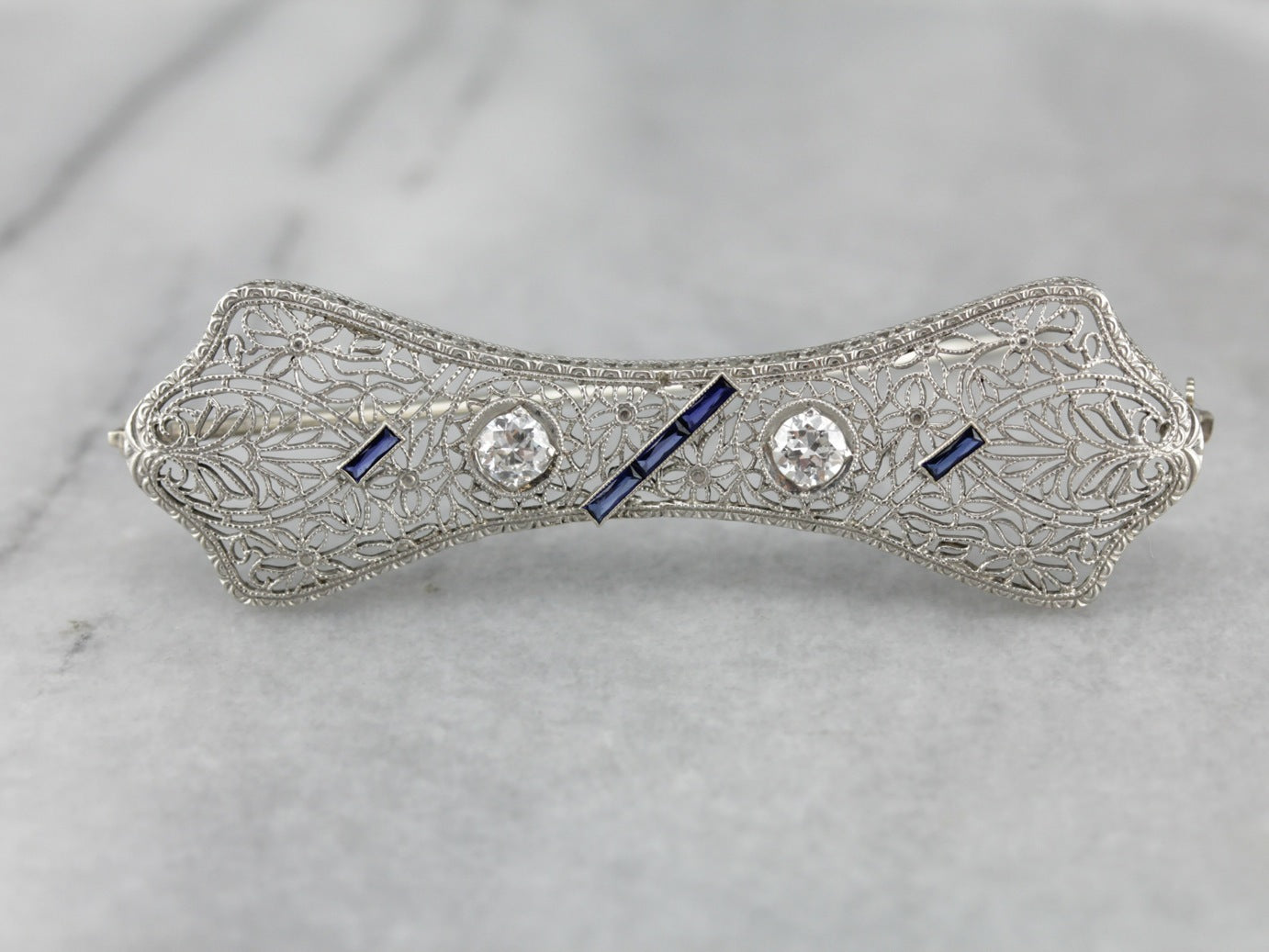 Antiguo diamante tallado en mina Art Déco Chapa