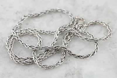 Braided White Gold Chain to Wear Alone or with Pendants