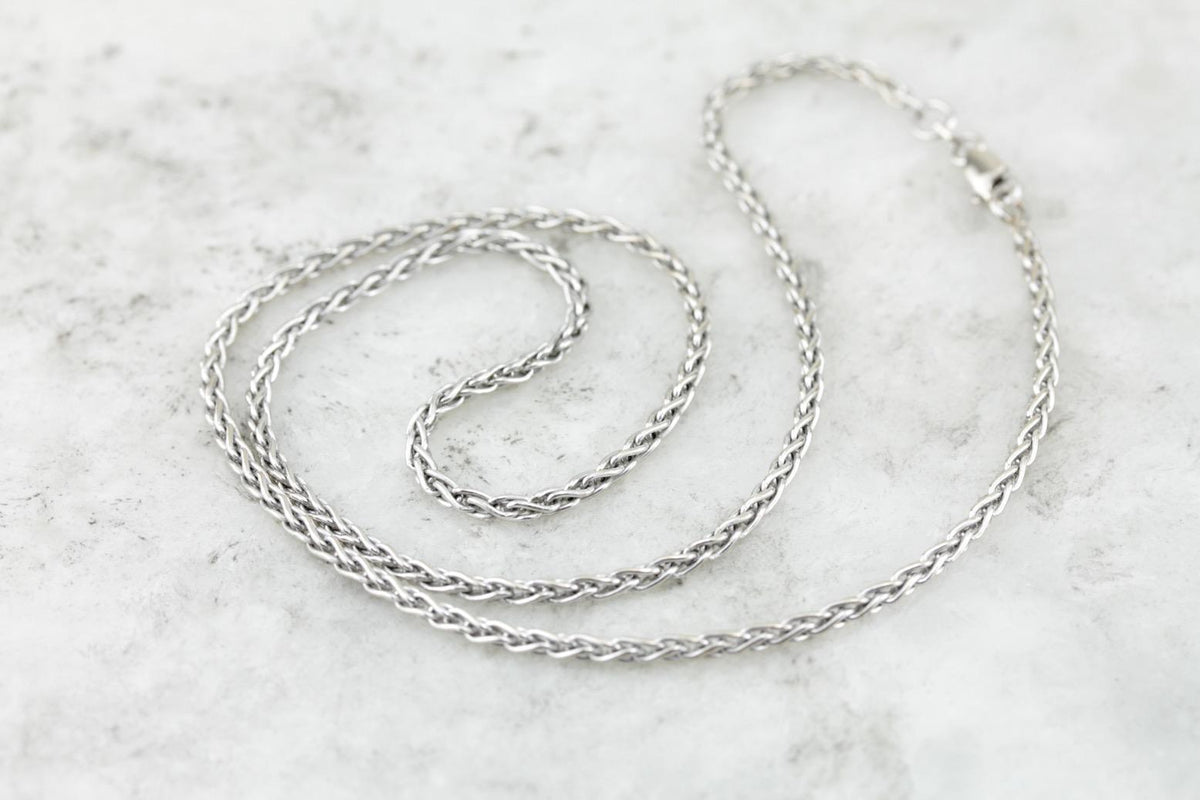 Braided White Gold Chain to Wear Alone or with Pendants