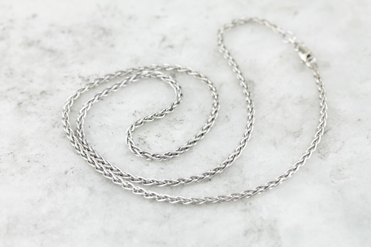 Braided White Gold Chain to Wear Alone or with Pendants