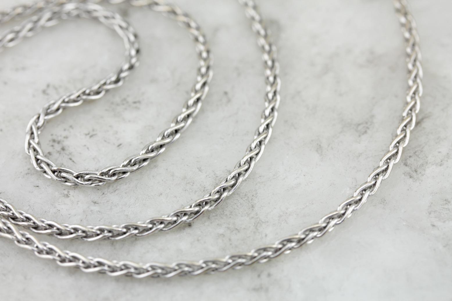 Braided White Gold Chain to Wear Alone or with Pendants