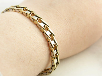 Men's Polished Gold Link Bracelet
