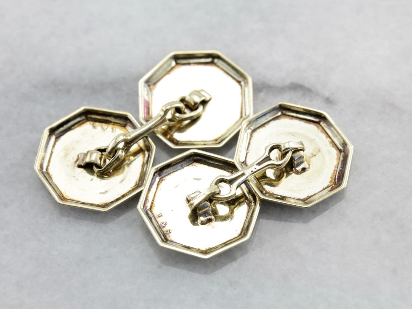 Gemelos antiguos con monograma G inglés antiguo