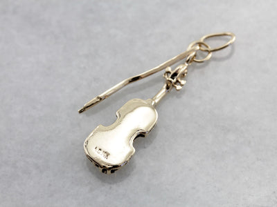 Violin and Bow Vintage Charm Pendant