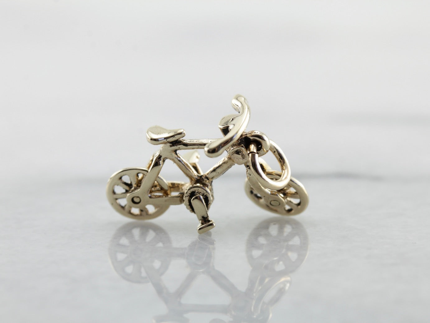 Moving Wheels, Gold Bicycle Charm