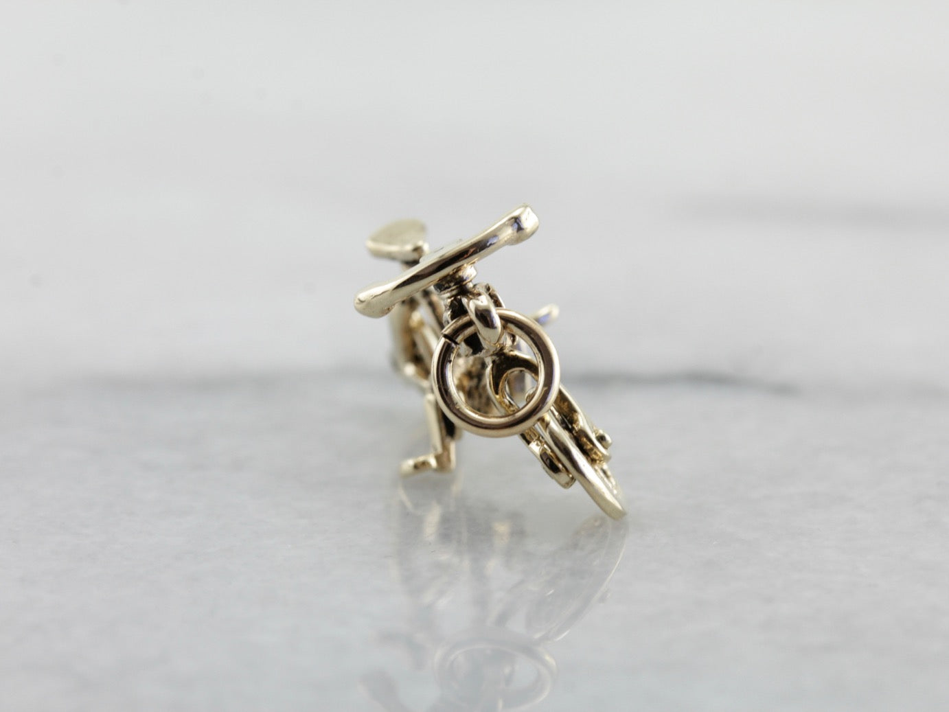 Moving Wheels, Gold Bicycle Charm
