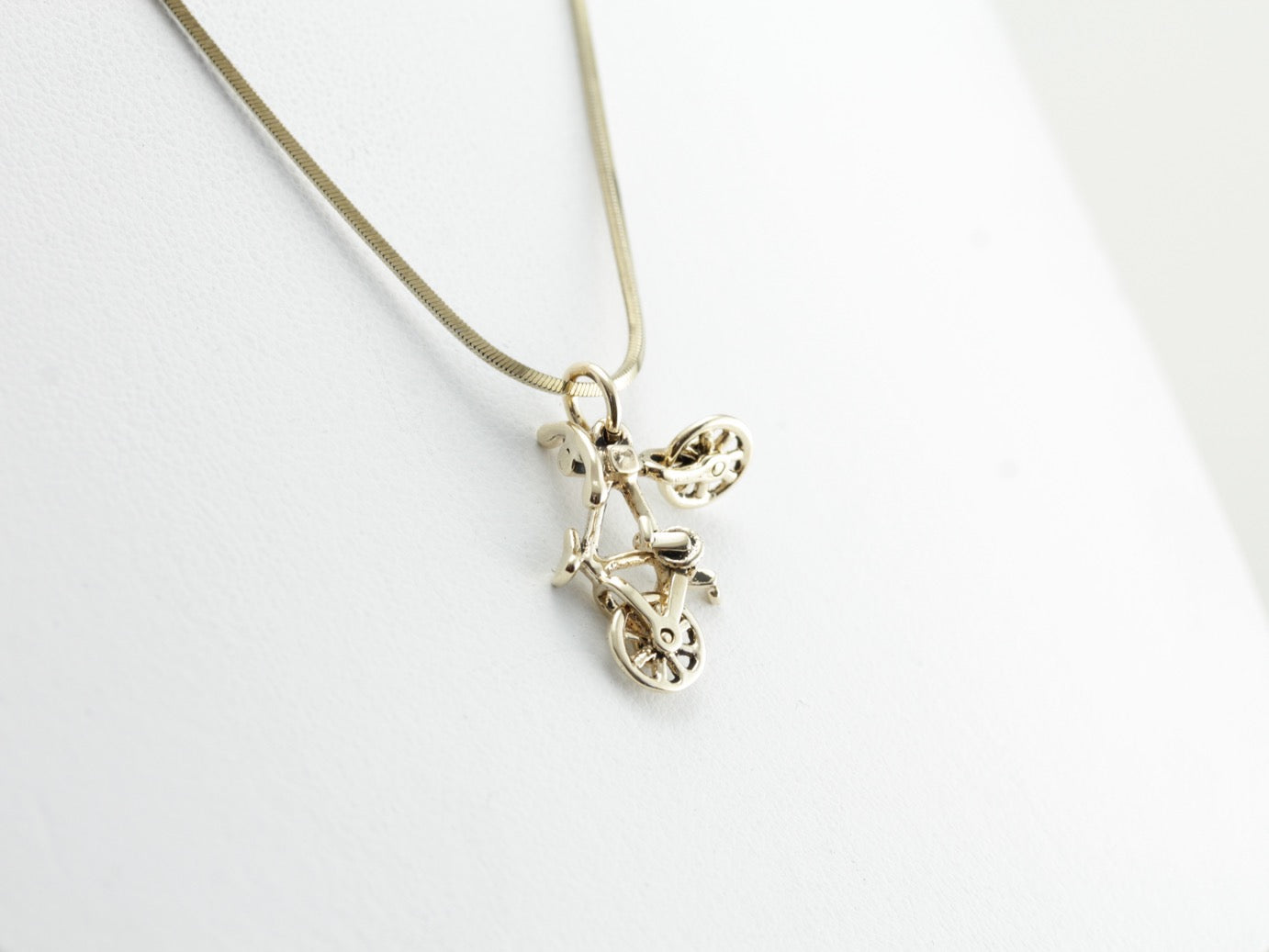 Moving Wheels, Gold Bicycle Charm