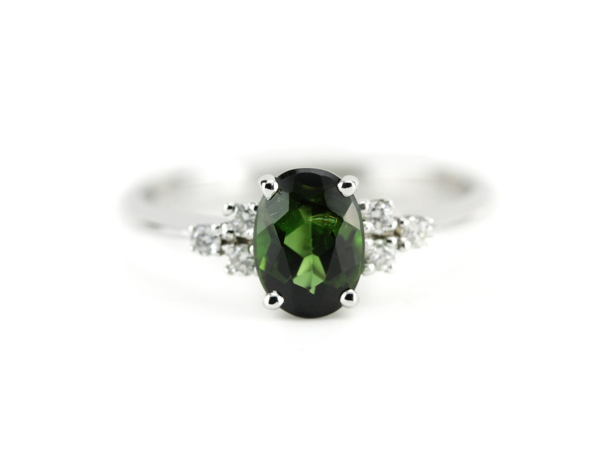 Brazilian Green Tourmaline Virginia Ring from The Elizabeth Henry Collection