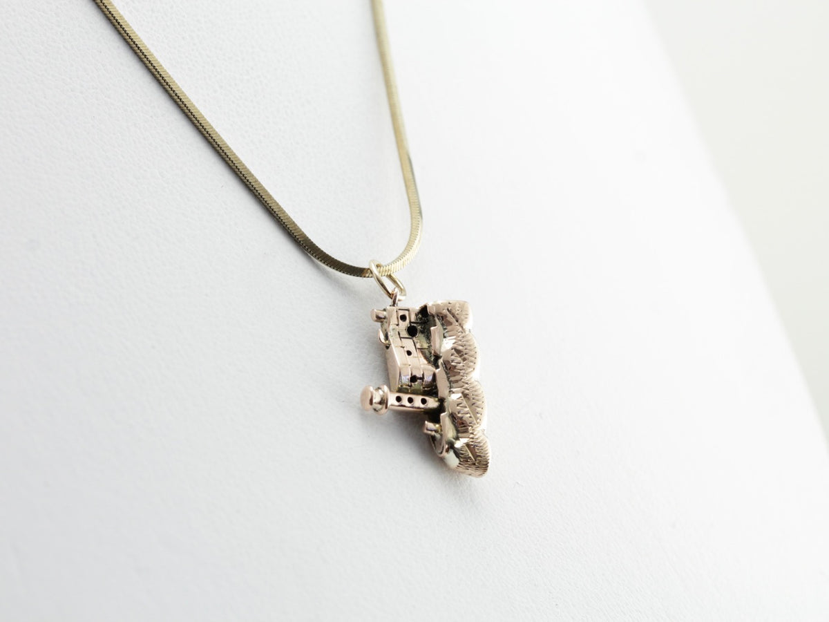 Shoreline Seacoast Lighthouse Charm or Pendant in Rose Gold