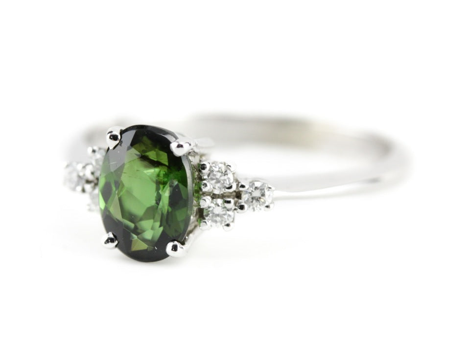 Brazilian Green Tourmaline Virginia Ring from The Elizabeth Henry Collection