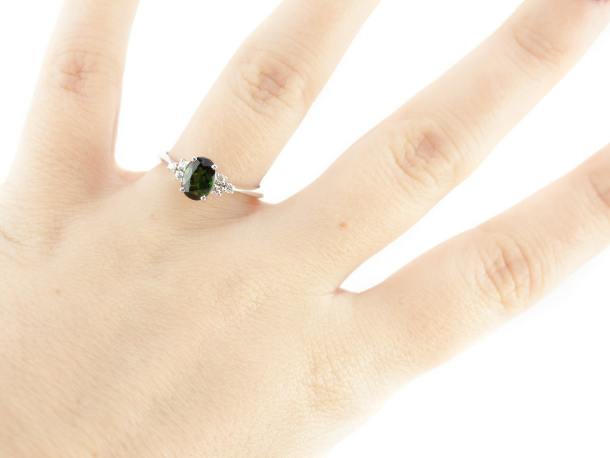 Brazilian Green Tourmaline Virginia Ring from The Elizabeth Henry Collection