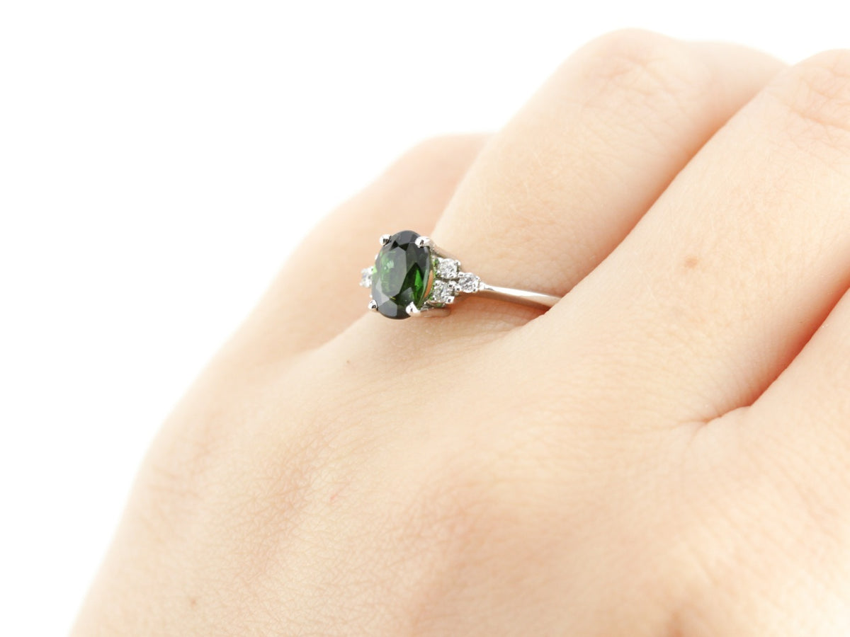Brazilian Green Tourmaline Virginia Ring from The Elizabeth Henry Collection