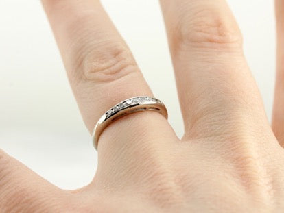 Single Cut Diamond Wedding Band in White Gold