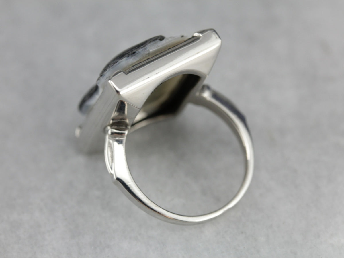 Unique Double Soldier Stone Cameo Ring