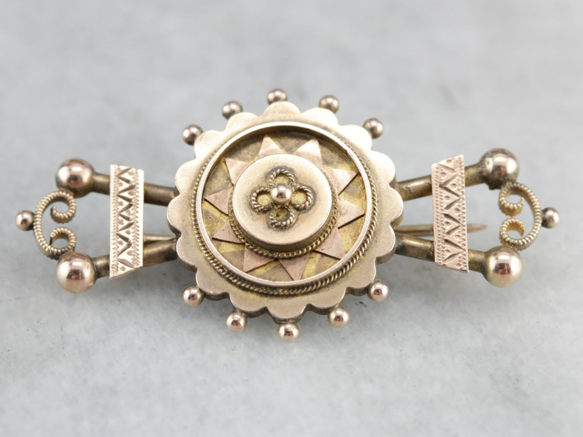 Victorian Era Rose Gold Bar Pin