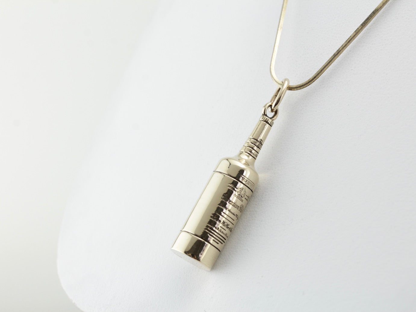 Canadian Club Whiskey Bottle Gold Charm Pendant