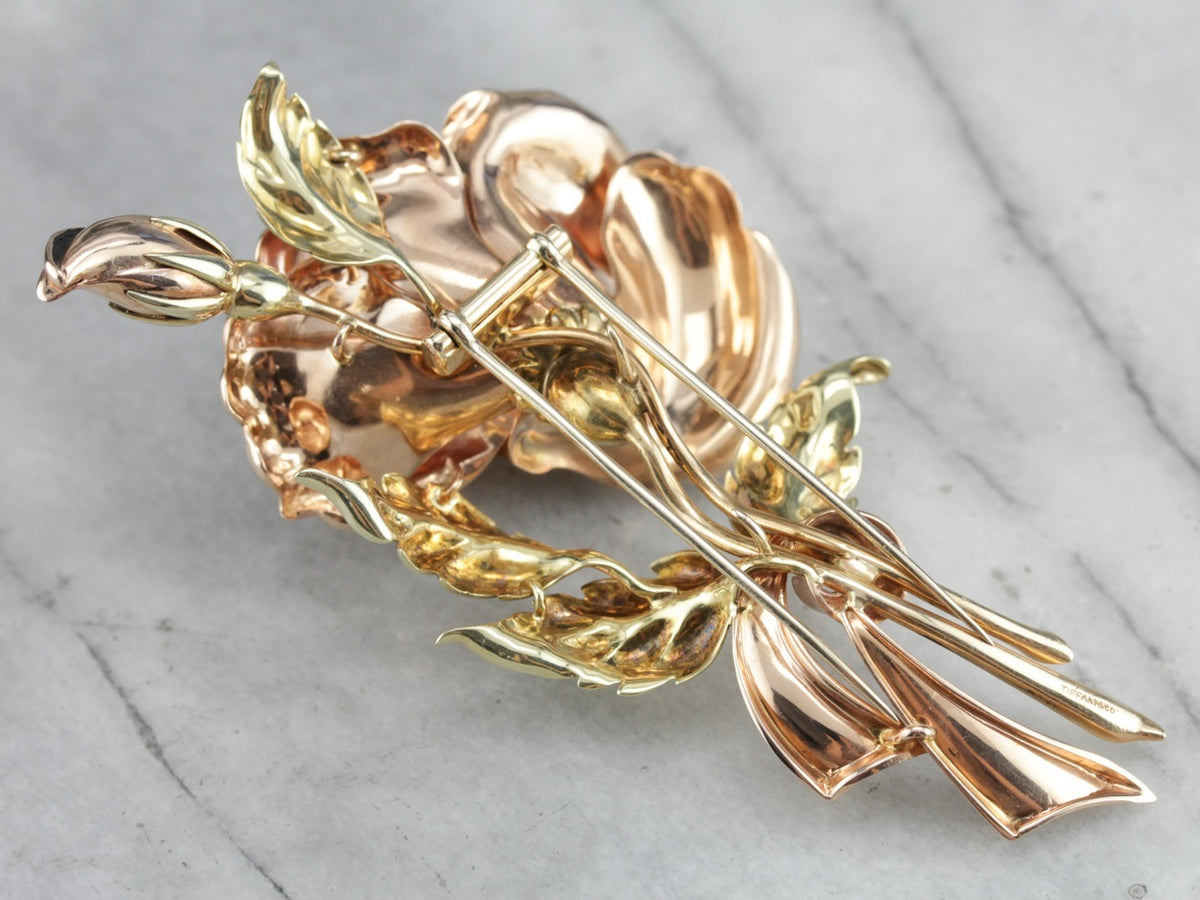 Vintage Tiffany  & Co. Rose Brooch