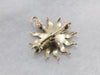 Antique Seed Pearl Sunburst Pin or Pendant with Demantoid Garnet Center