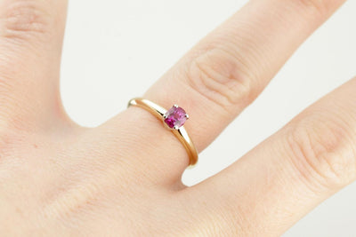 Berry Pink Engagement, Pink Sapphire Solitaire Engagement Ring