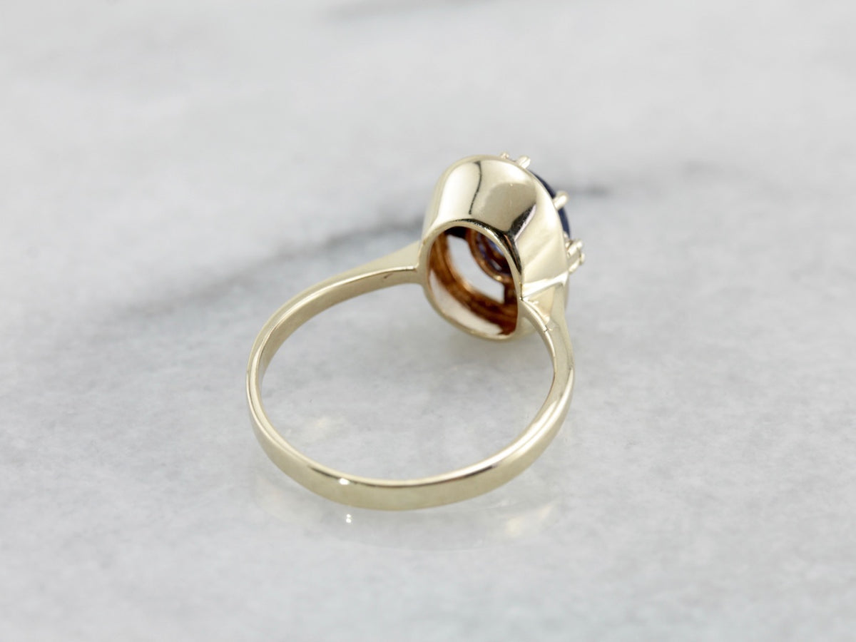 Sapphire and Diamond Cocktail Ring in Yellow Gold