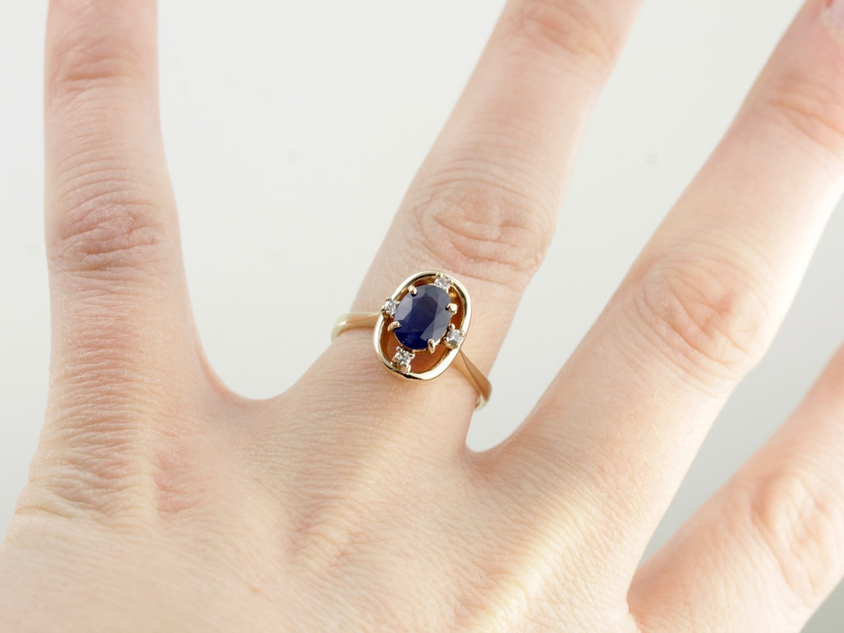 Sapphire and Diamond Cocktail Ring in Yellow Gold