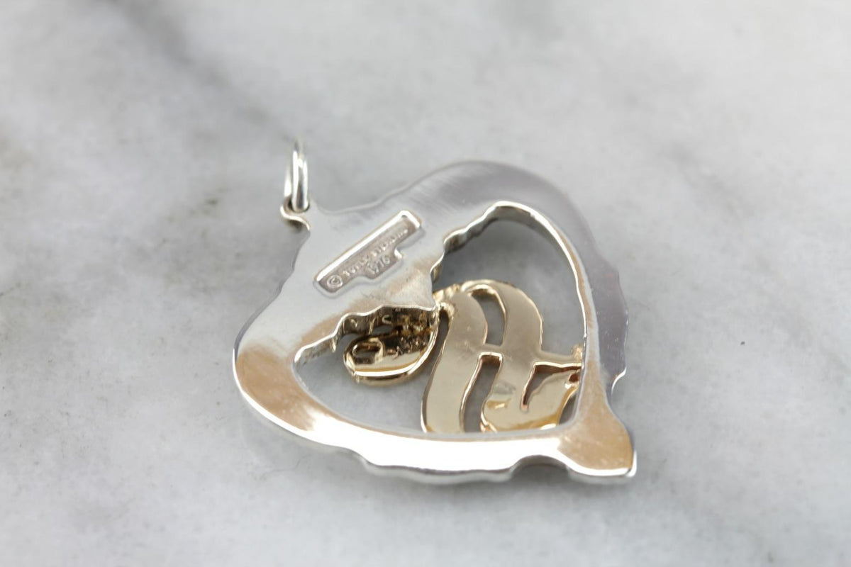 Someone Special, S Monogram Silver Heart Pendant