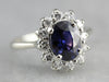 Stunning Color Changing Sapphire and Diamond Kate Middleton Style Cocktail Ring